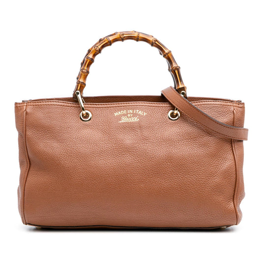 Gucci Medium Calfskin Bamboo Shopper Satchel