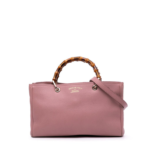 Gucci Medium Calfskin Bamboo Shopper Satchel
