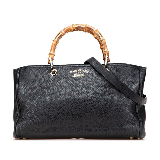 Gucci Medium Calfskin Bamboo Shopper Satchel