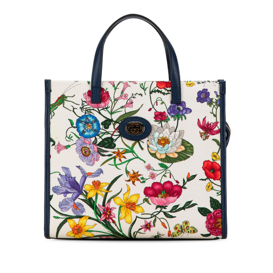 Gucci Medium Canvas Flora Satchel (SHG-UiHF9G)