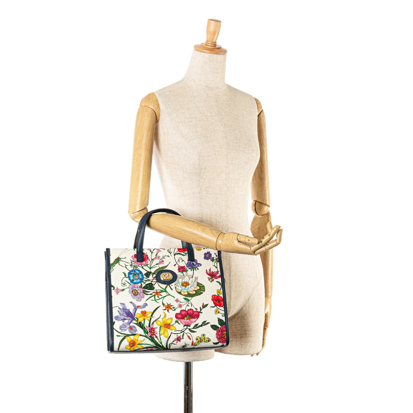 Gucci Medium Canvas Flora Satchel (SHG-UiHF9G)