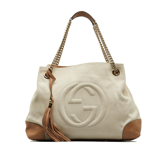 Gucci Medium Canvas Soho Chain Tote (SHG-MTThDG)