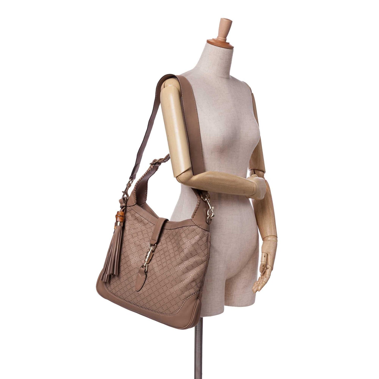 Gucci Medium Diamante Perforated Calfskin New Jackie Satchel