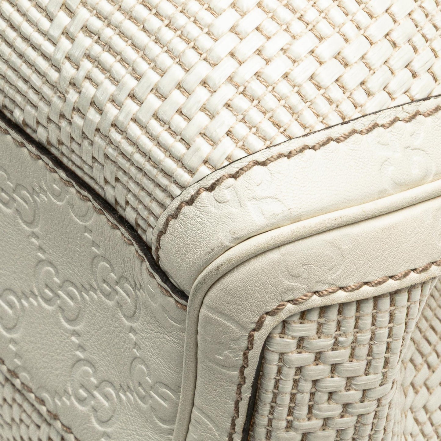 Gucci Medium Diamante Raffia Sukey Tote