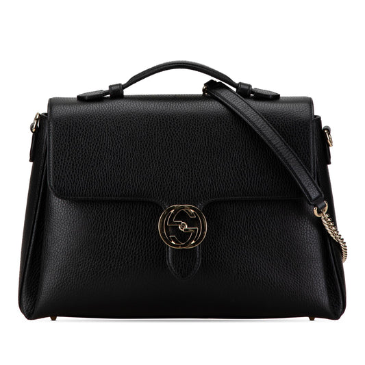 Gucci Medium Dollar Calf Interlocking G Satchel (SHG-tQe7al)