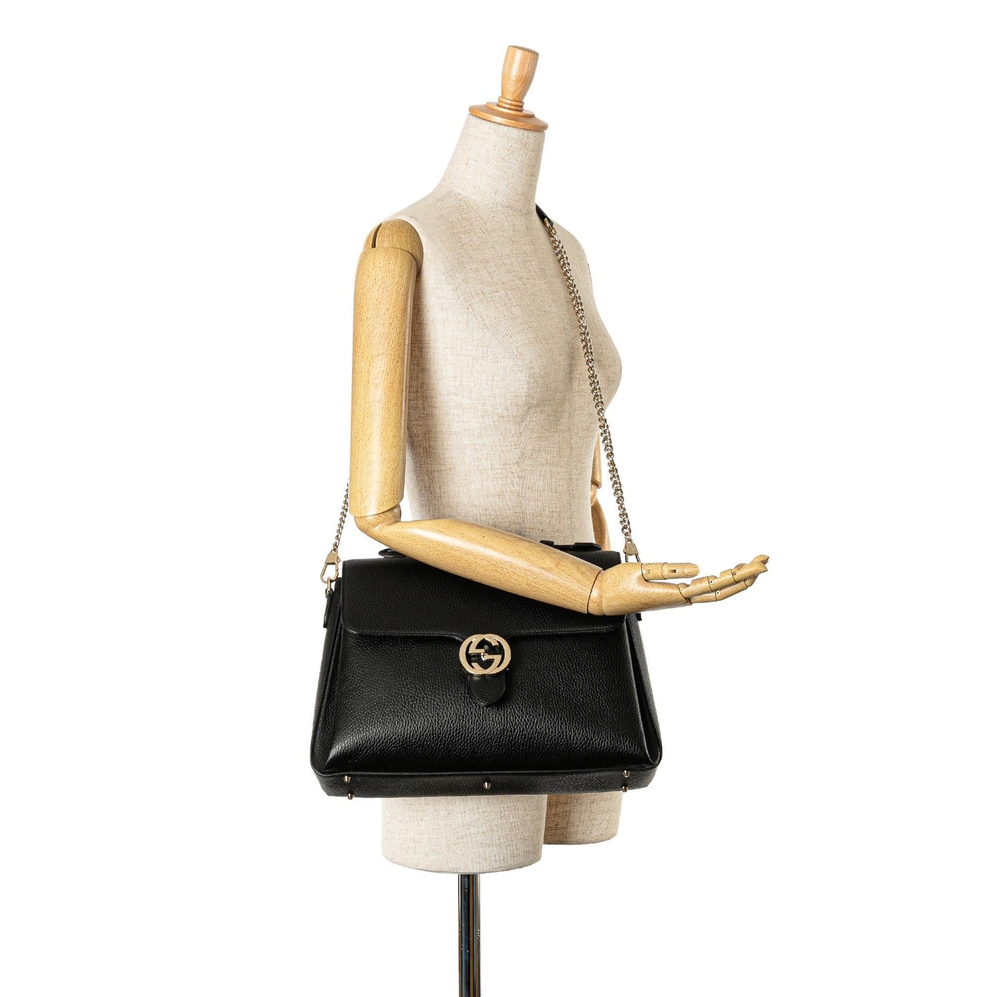 Gucci Medium Dollar Calf Interlocking G Satchel (SHG-tQe7al)