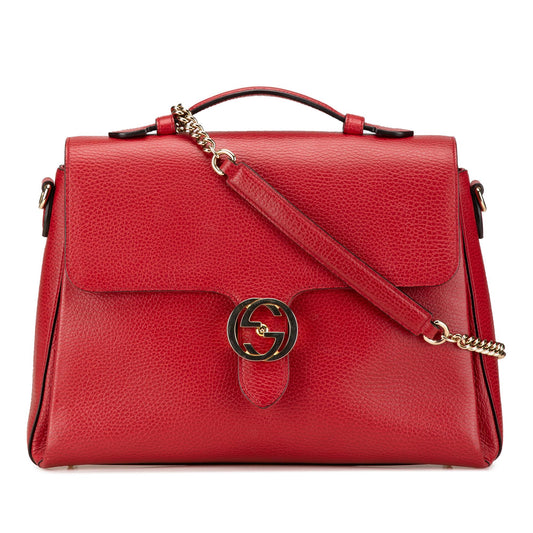 Gucci Medium Dollar Calf Interlocking G Satchel