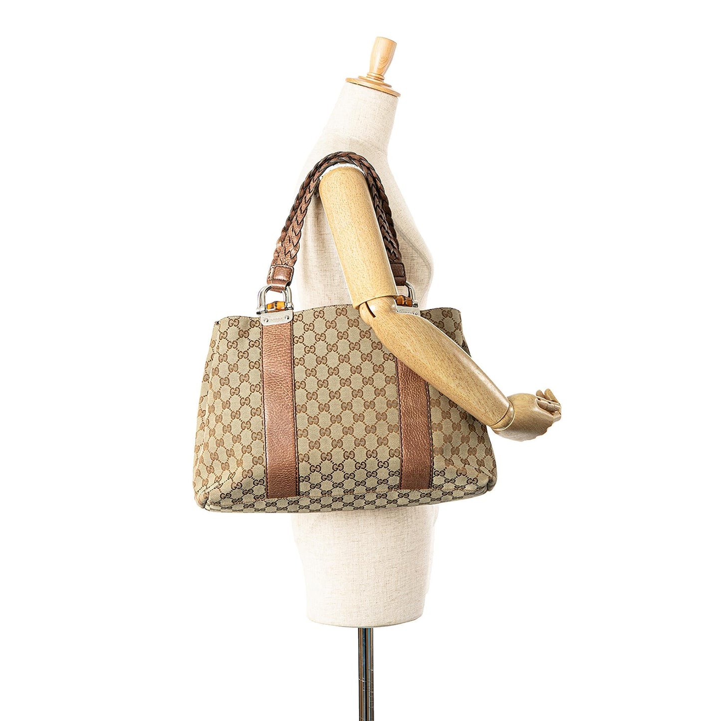Gucci Medium GG Canvas Bamboo Libeccio Tote