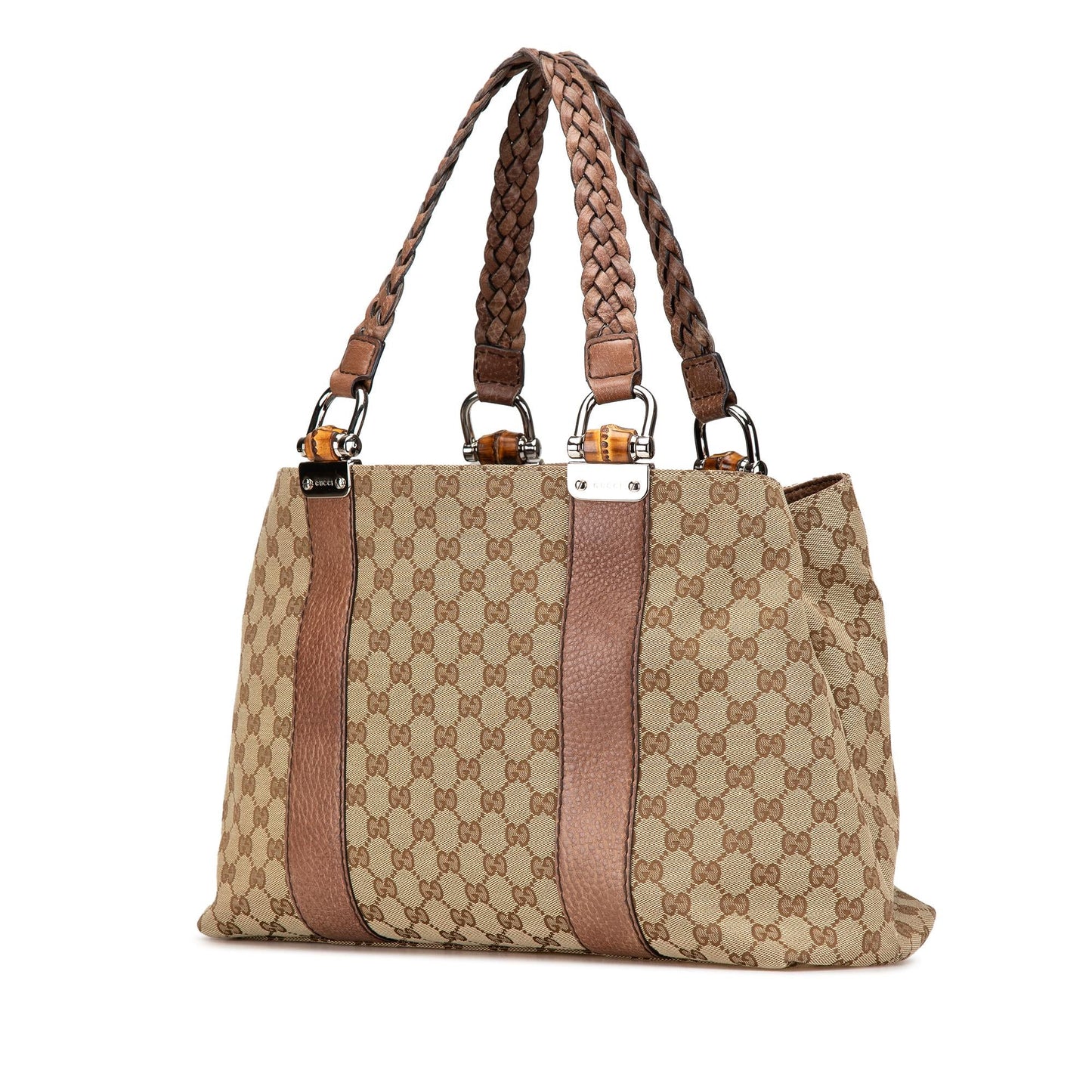 Gucci Medium GG Canvas Bamboo Libeccio Tote