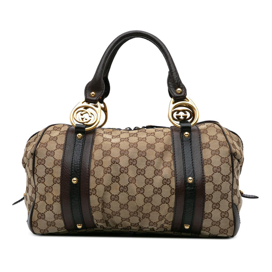 Gucci Medium GG Canvas Interlocking G Boston Bag