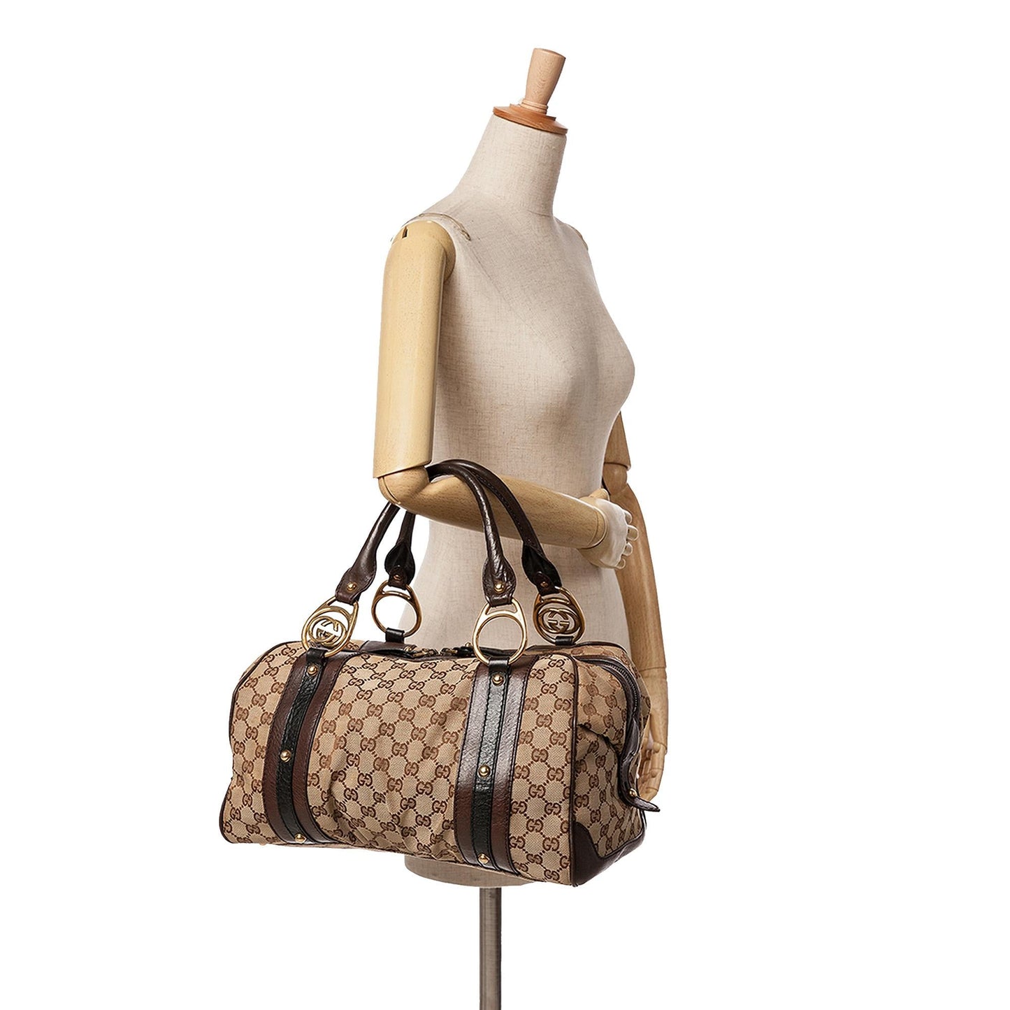 Gucci Medium GG Canvas Interlocking G Boston Bag