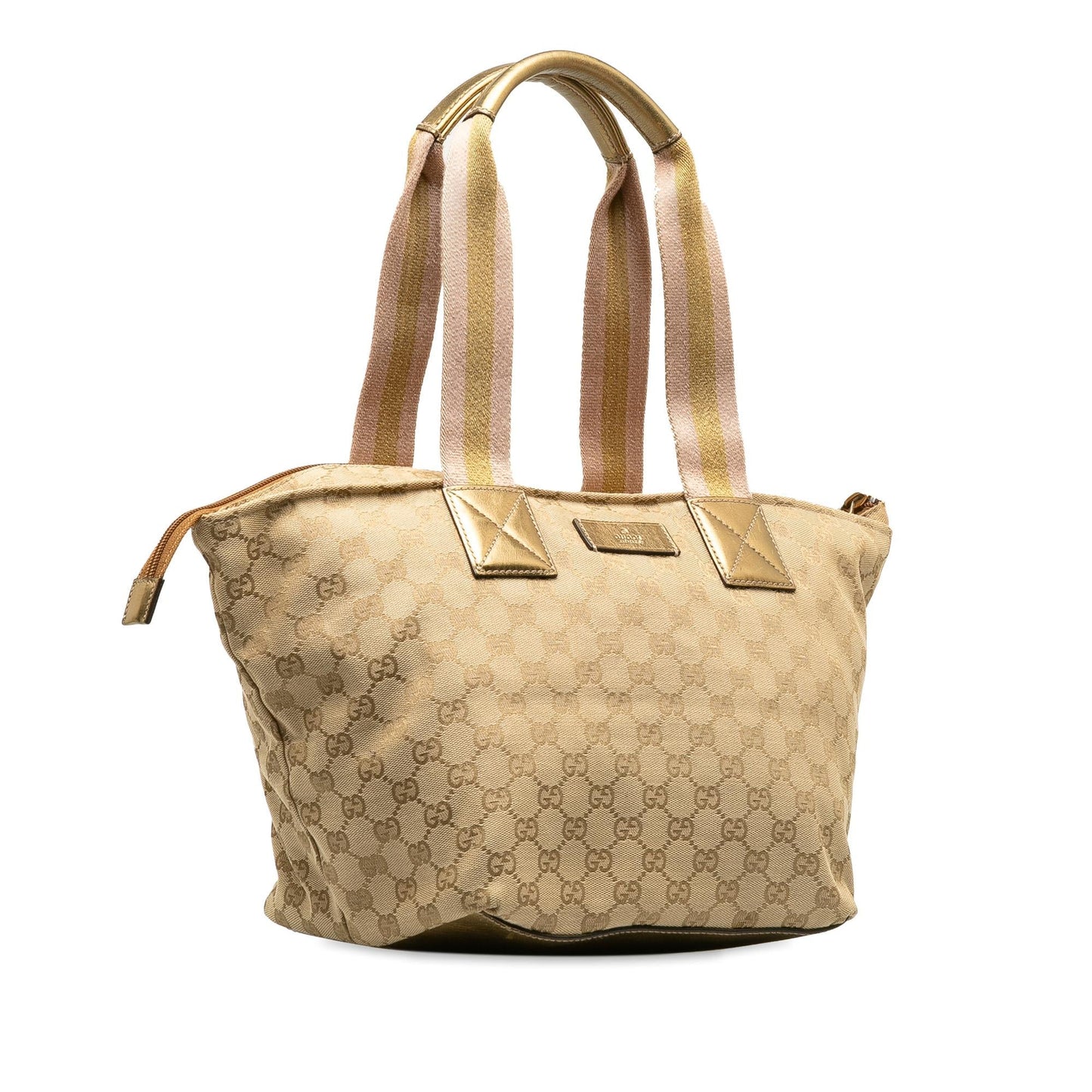 Gucci Medium GG Canvas Web Zip Handbag (SHG-kEKFuo)