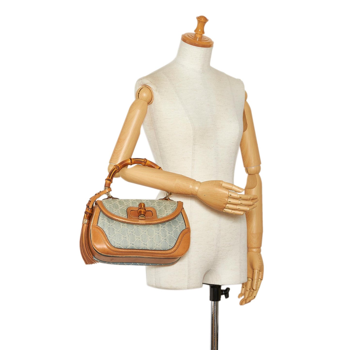 Gucci Medium GG Denim New Bamboo Satchel (SHG-qBkbXy)