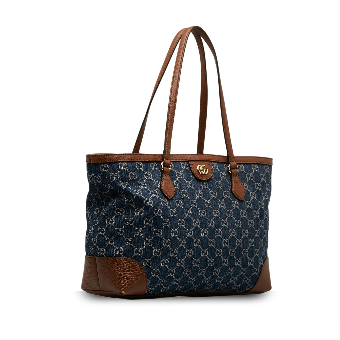 Gucci Medium GG Denim Ophidia Shopping Tote (SHG-TjQd49)
