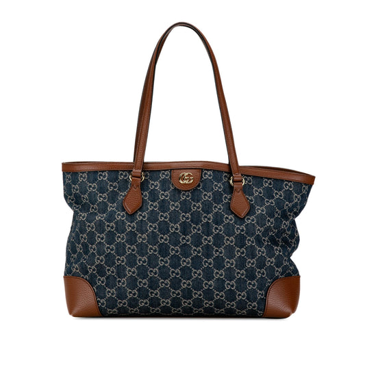 Gucci Medium GG Denim Ophidia Shopping Tote (SHG-qnGa5Q)