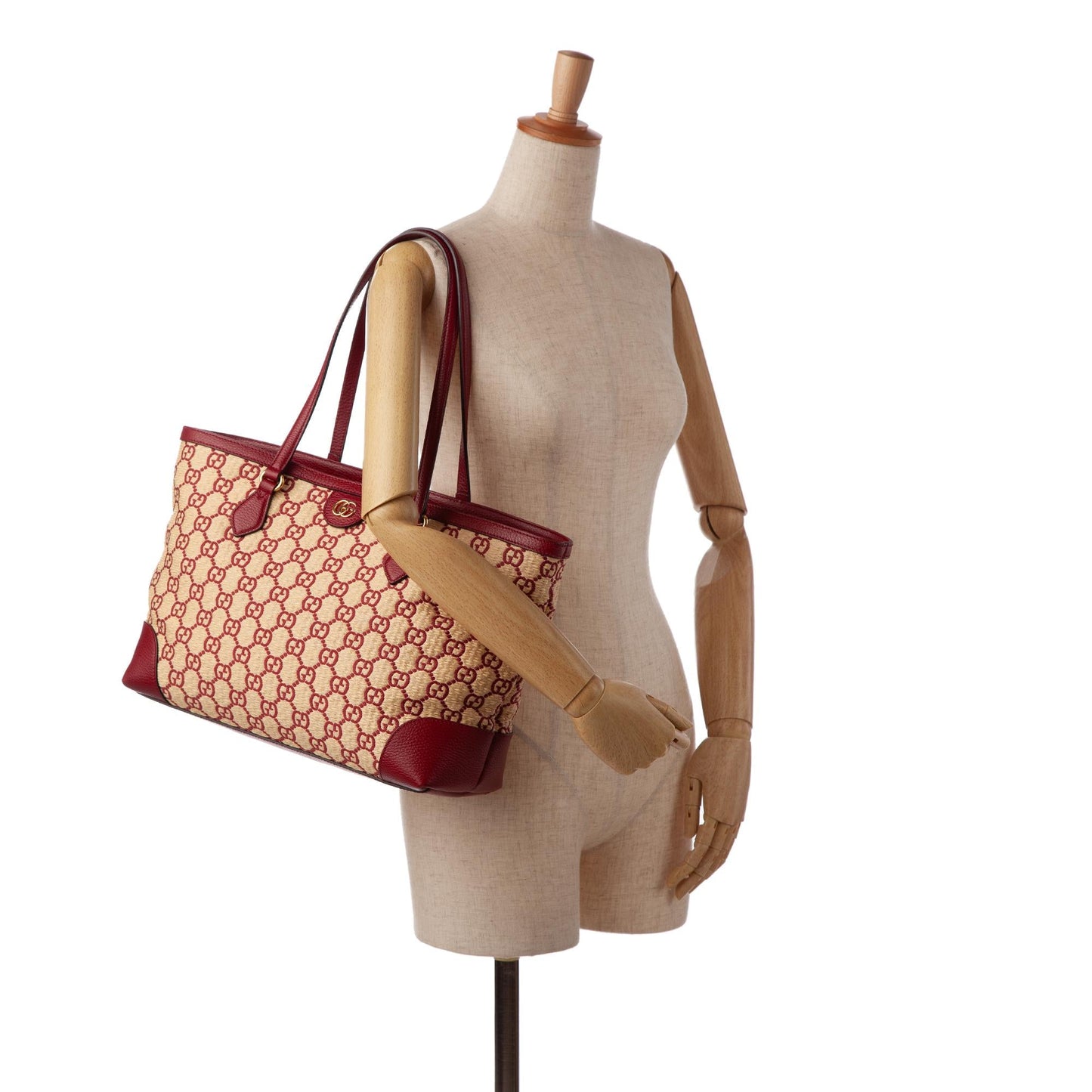 Gucci Medium GG Straw Ophidia Shopping Tote (SHG-sqj0kR)