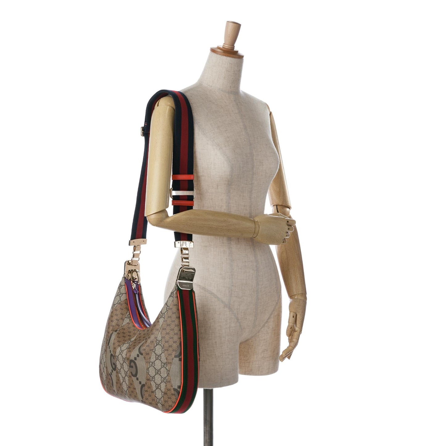 Gucci Medium GG Supreme Multicolor Patchwork Attache Crossbody (SHG-LfuVAP)