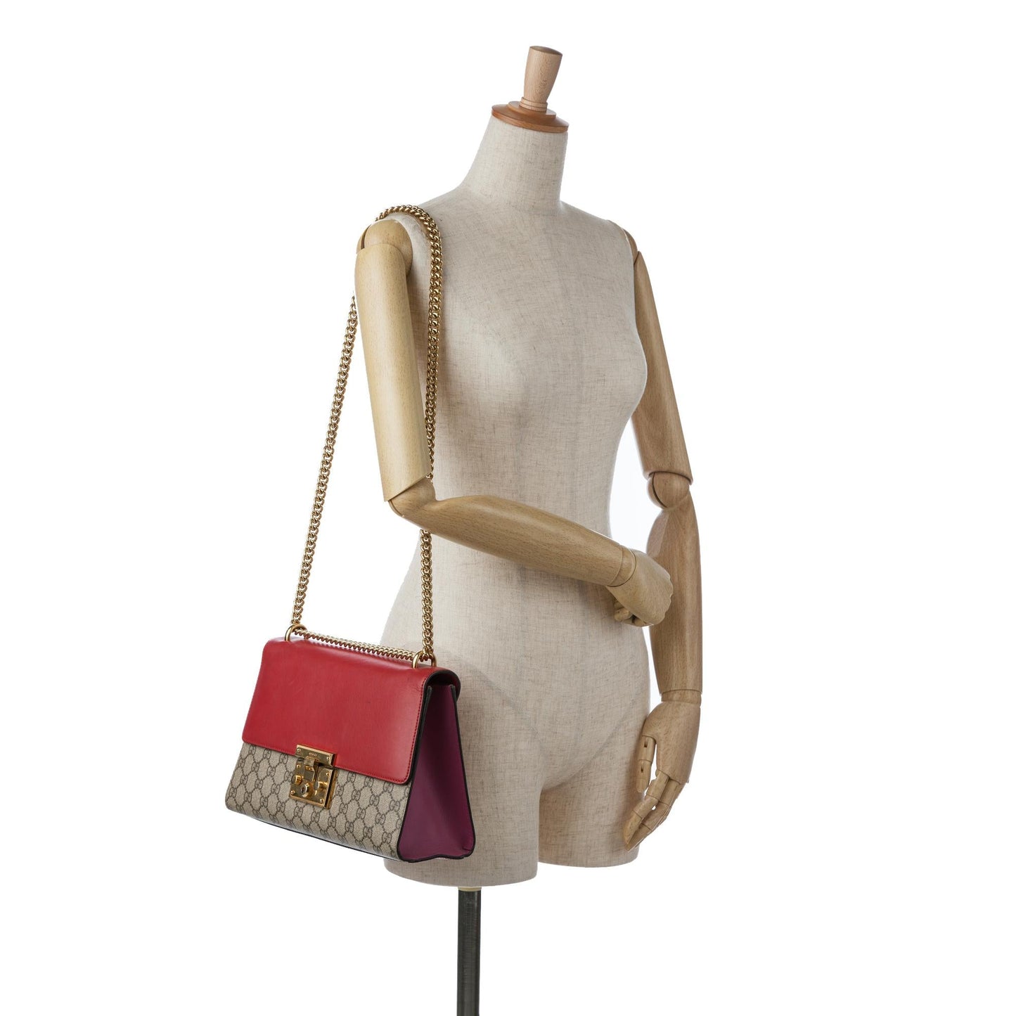 Gucci Medium GG Supreme Padlock Shoulder Bag (SHG-NsVRUv)