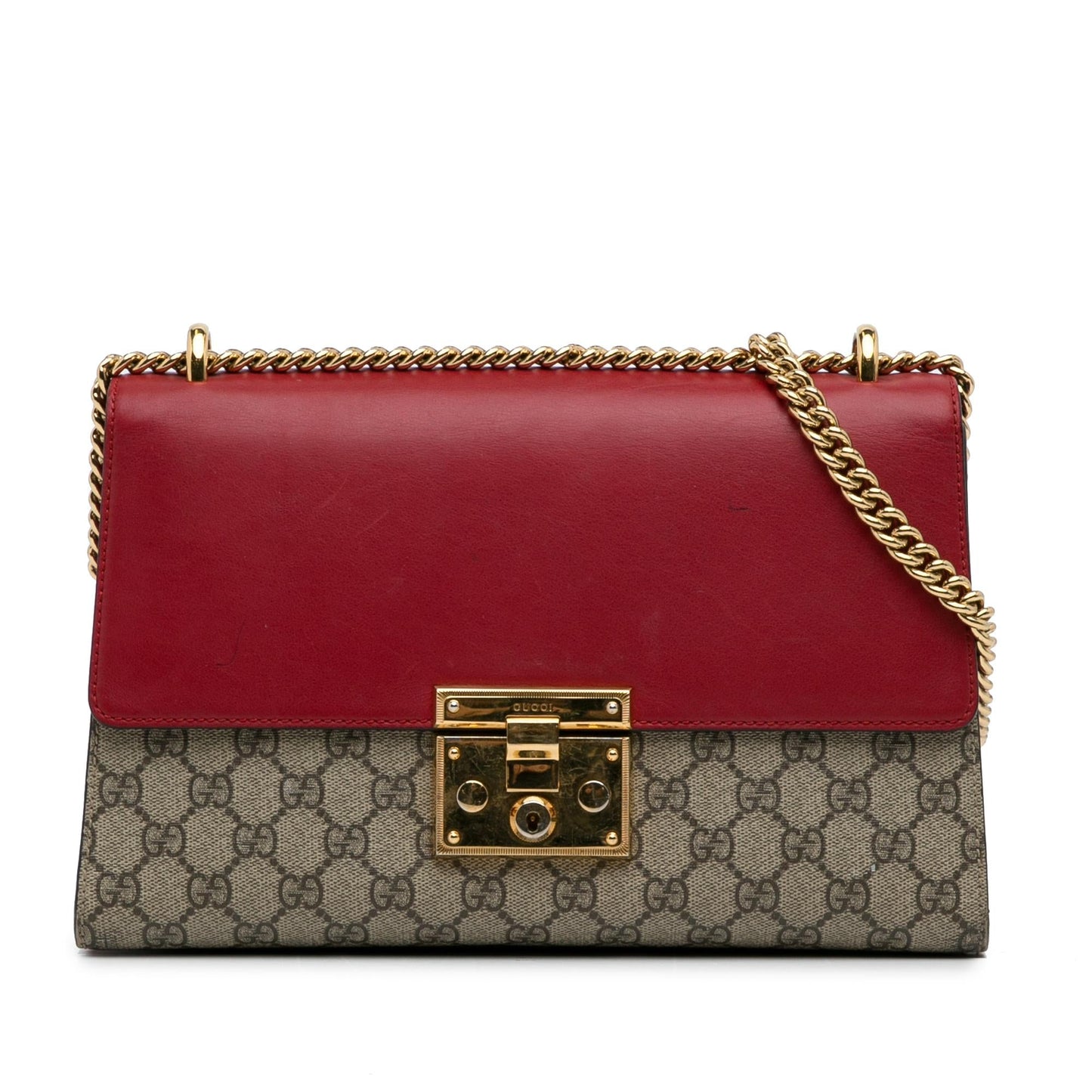 Gucci Medium GG Supreme Padlock Shoulder Bag (SHG-NsVRUv)