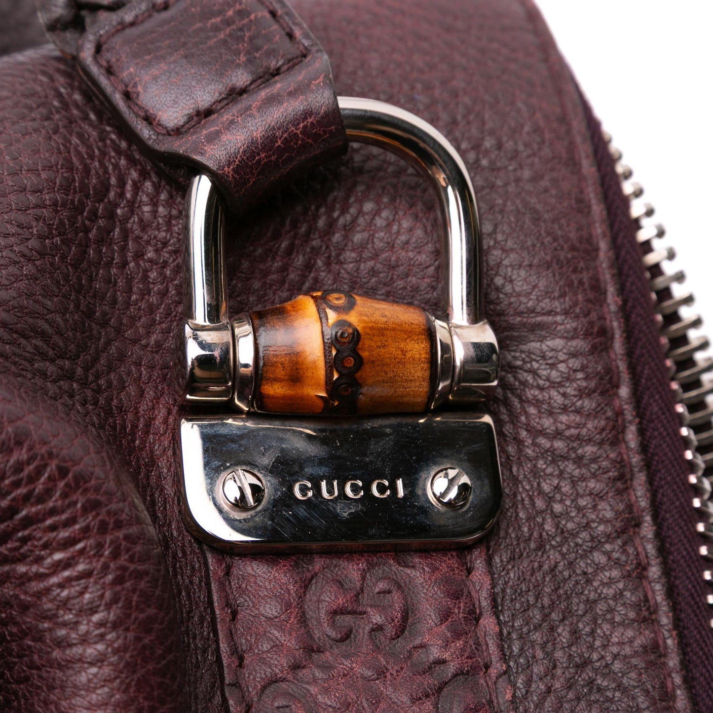 Gucci Medium Leather Bamboo Bar Tote
