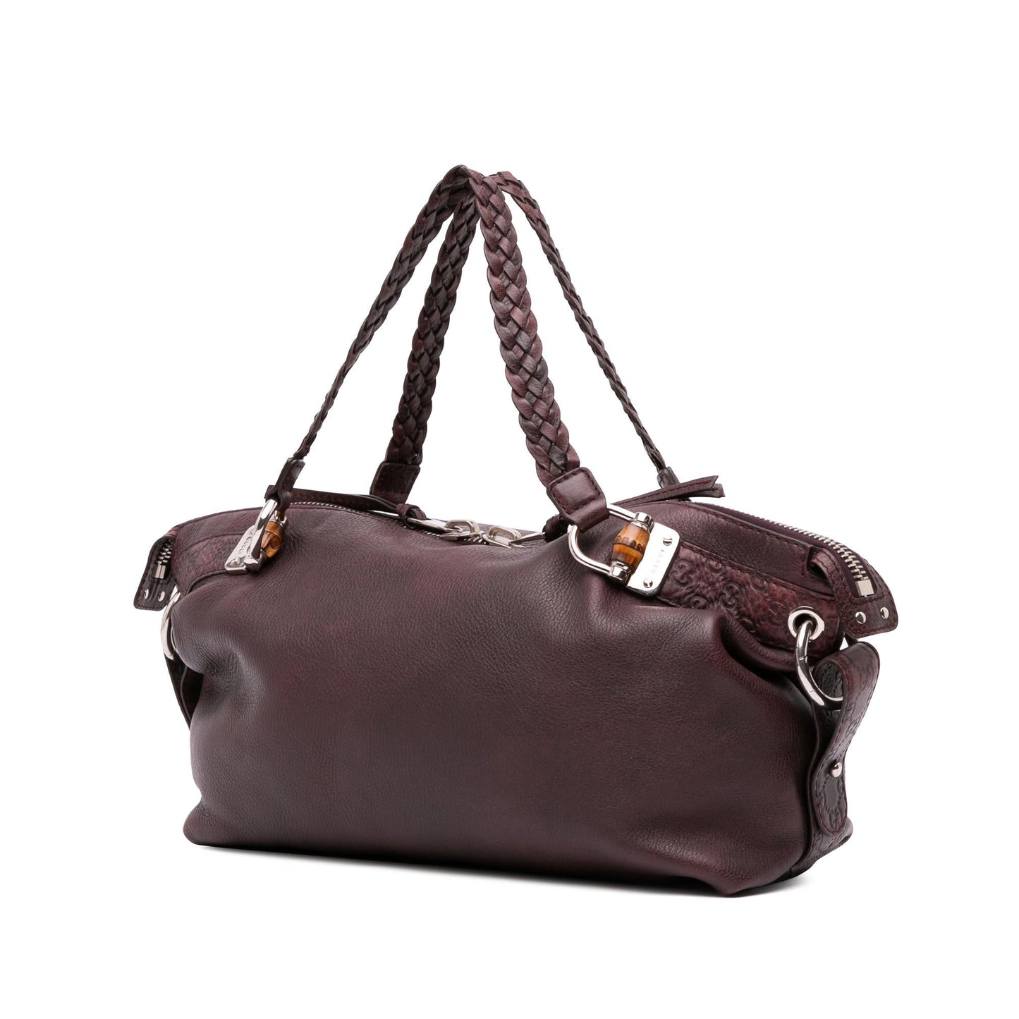 Gucci Medium Leather Bamboo Bar Tote