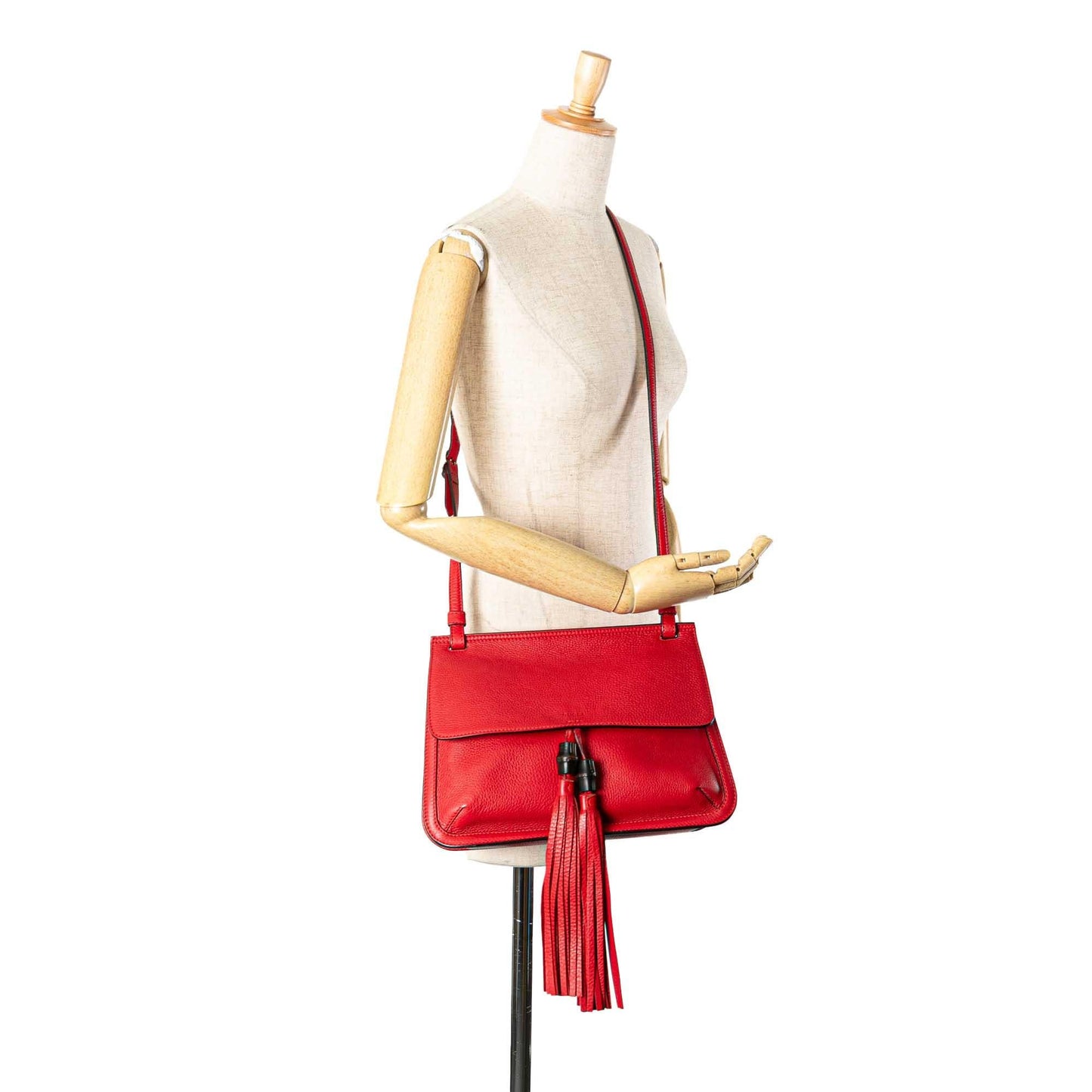Gucci Medium Leather Bamboo Daily Crossbody