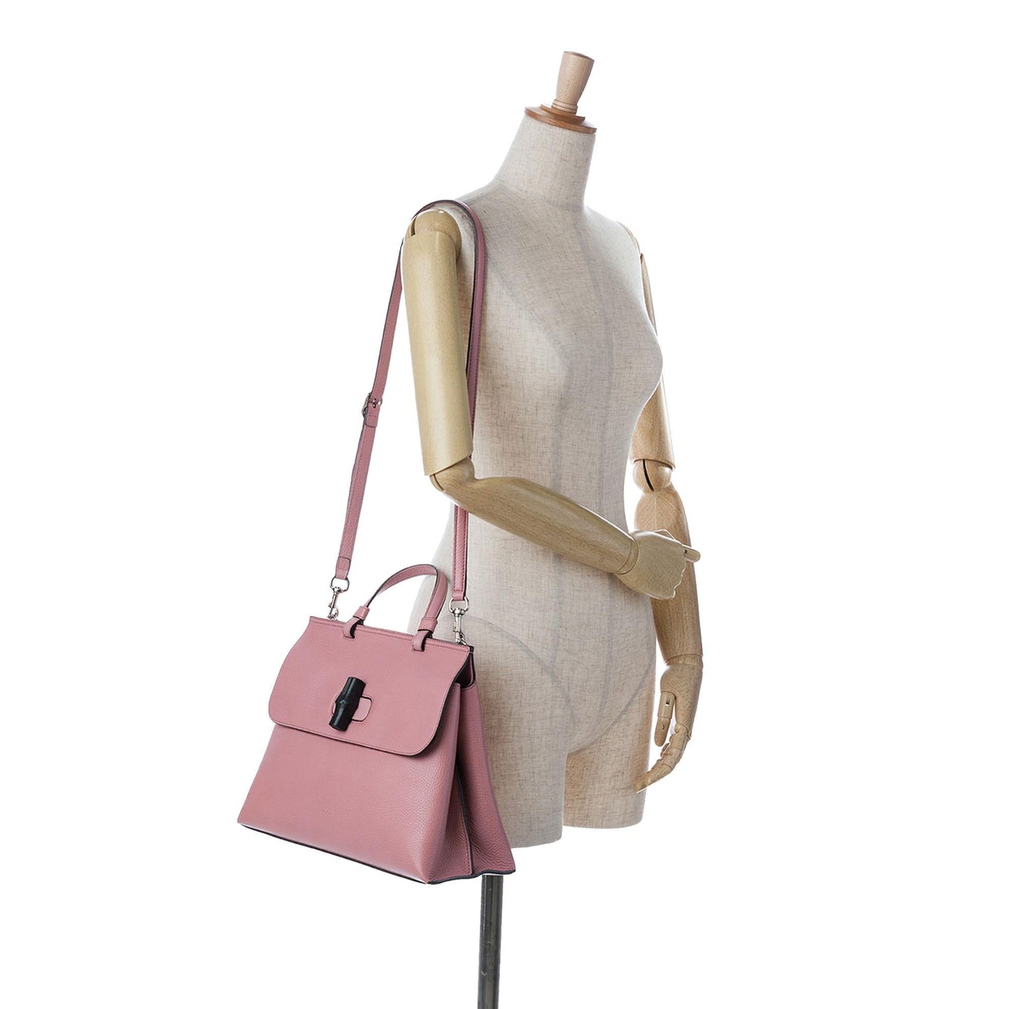 Gucci Medium Leather Bamboo Daily Satchel