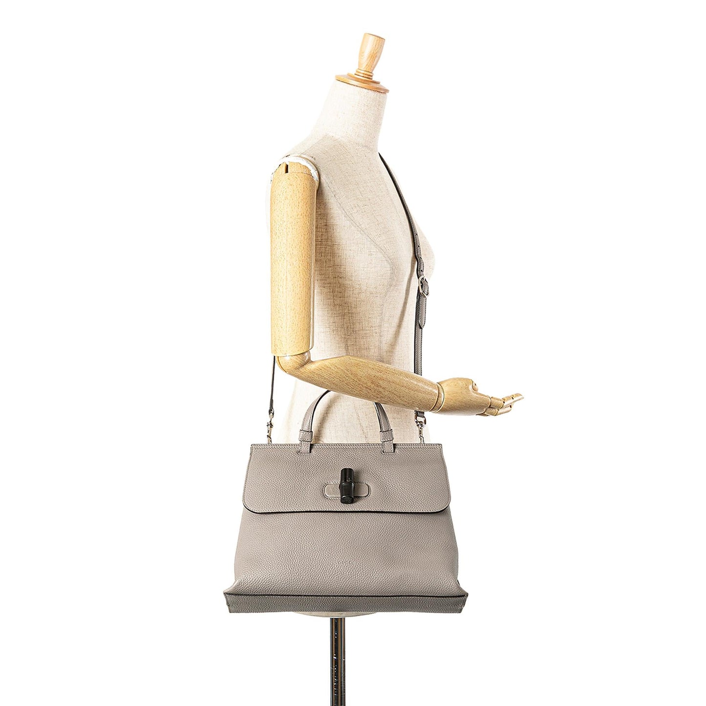 Gucci Medium Leather Bamboo Daily Satchel