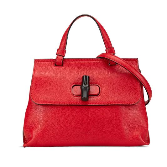 Gucci Medium Leather Bamboo Daily Satchel