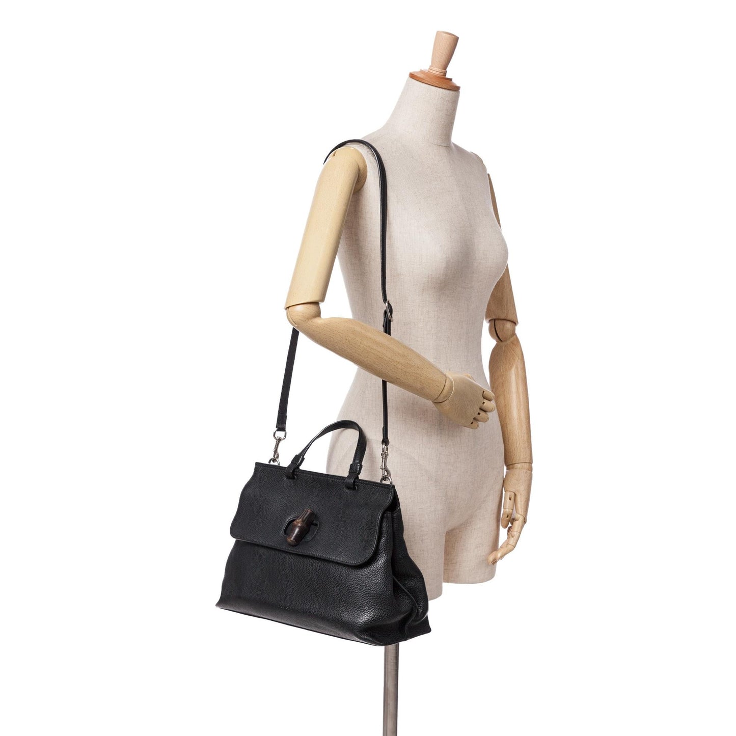 Gucci Medium Leather Bamboo Daily Top Handle