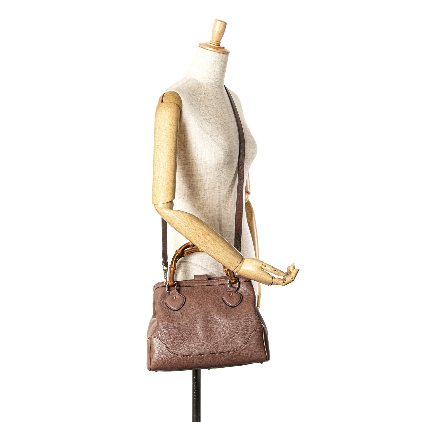 Gucci Medium Leather Bamboo Diana Satchel