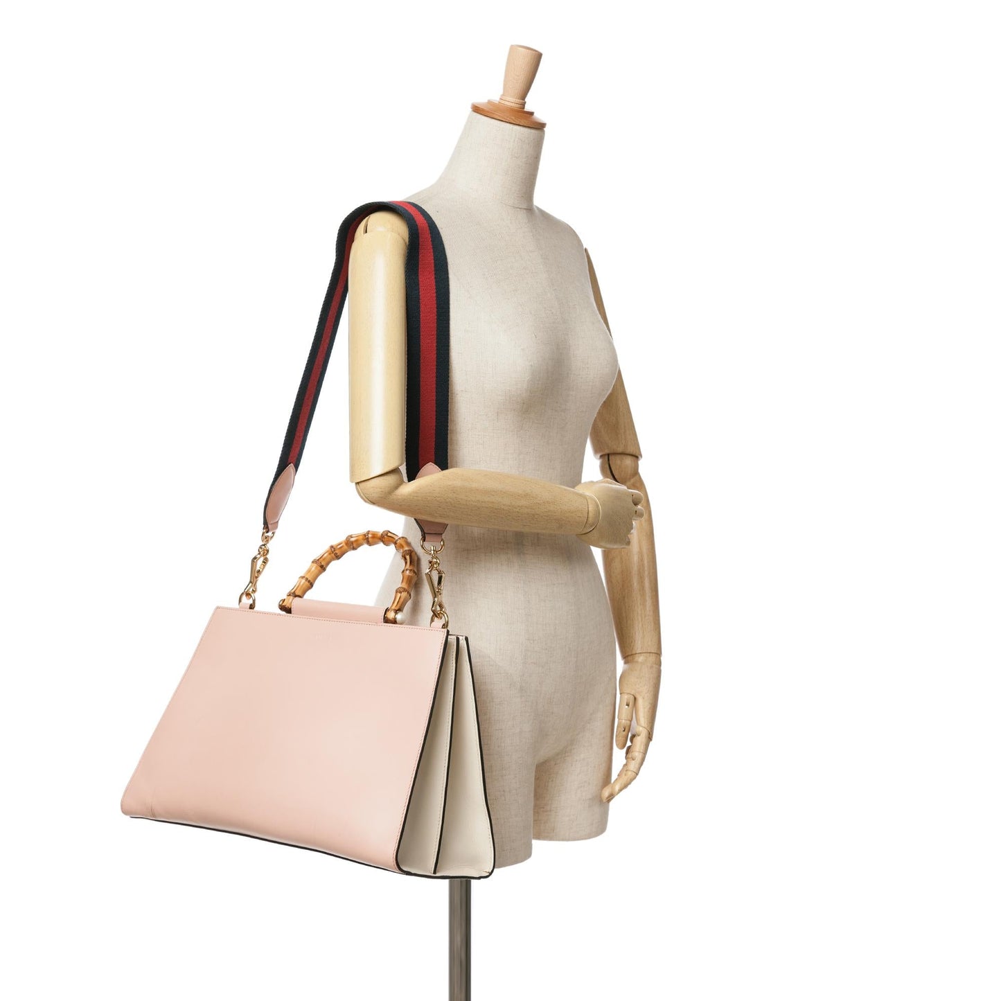 Gucci Medium Leather Bamboo Nymphaea Satchel
