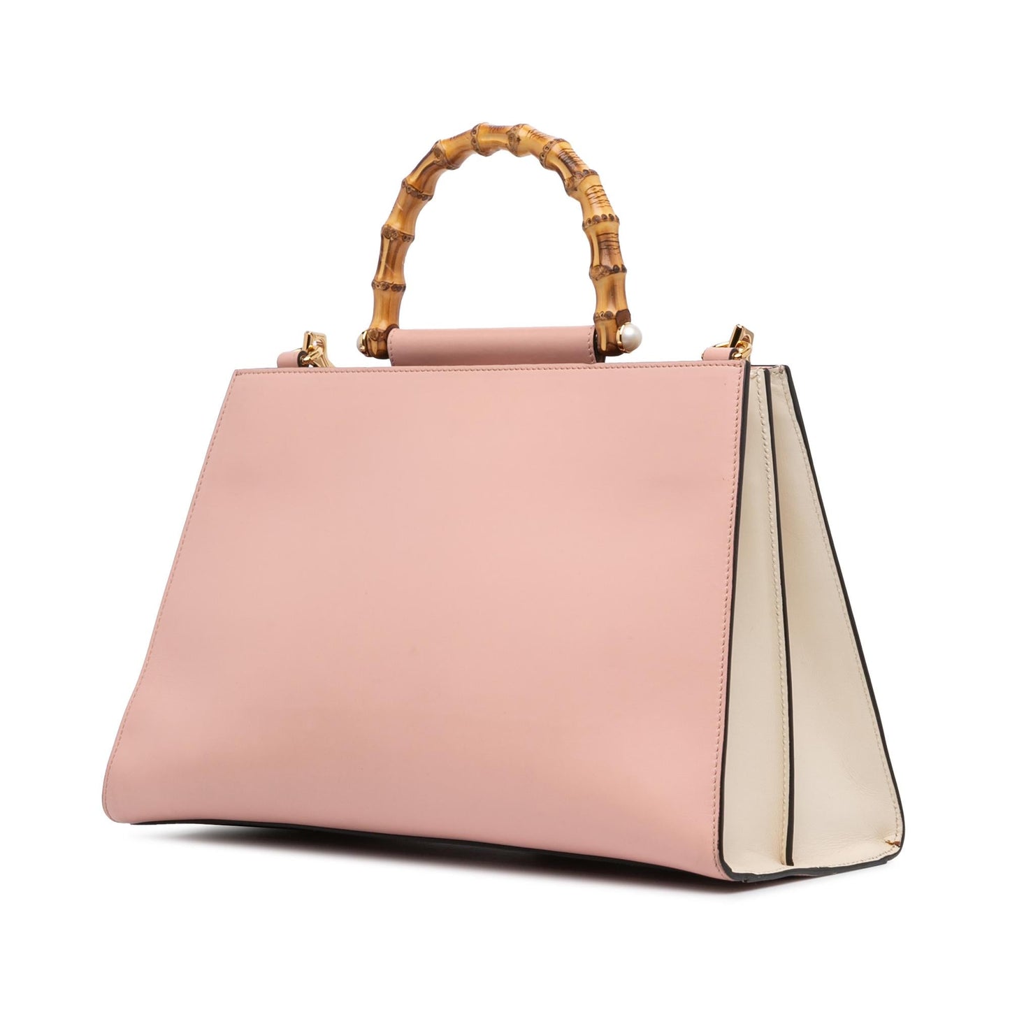 Gucci Medium Leather Bamboo Nymphaea Satchel