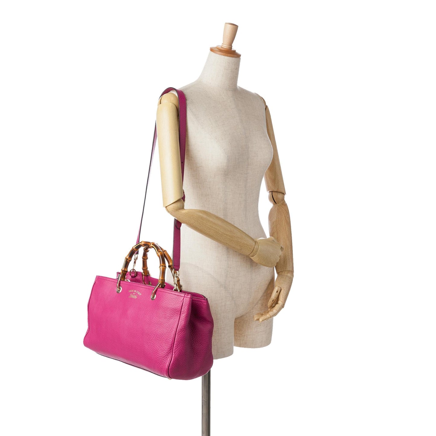 Gucci Medium Leather Bamboo Shopper Satchel (SHG-iVpsJb)