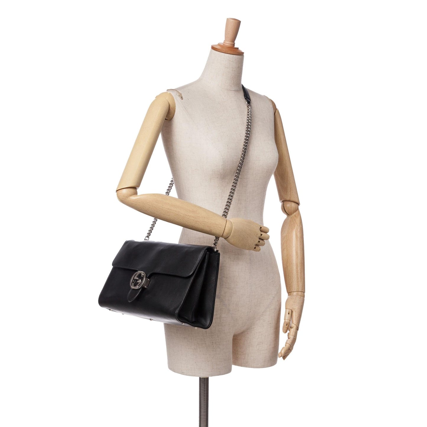 Gucci Medium Leather Dollar Interlocking G Crossbody