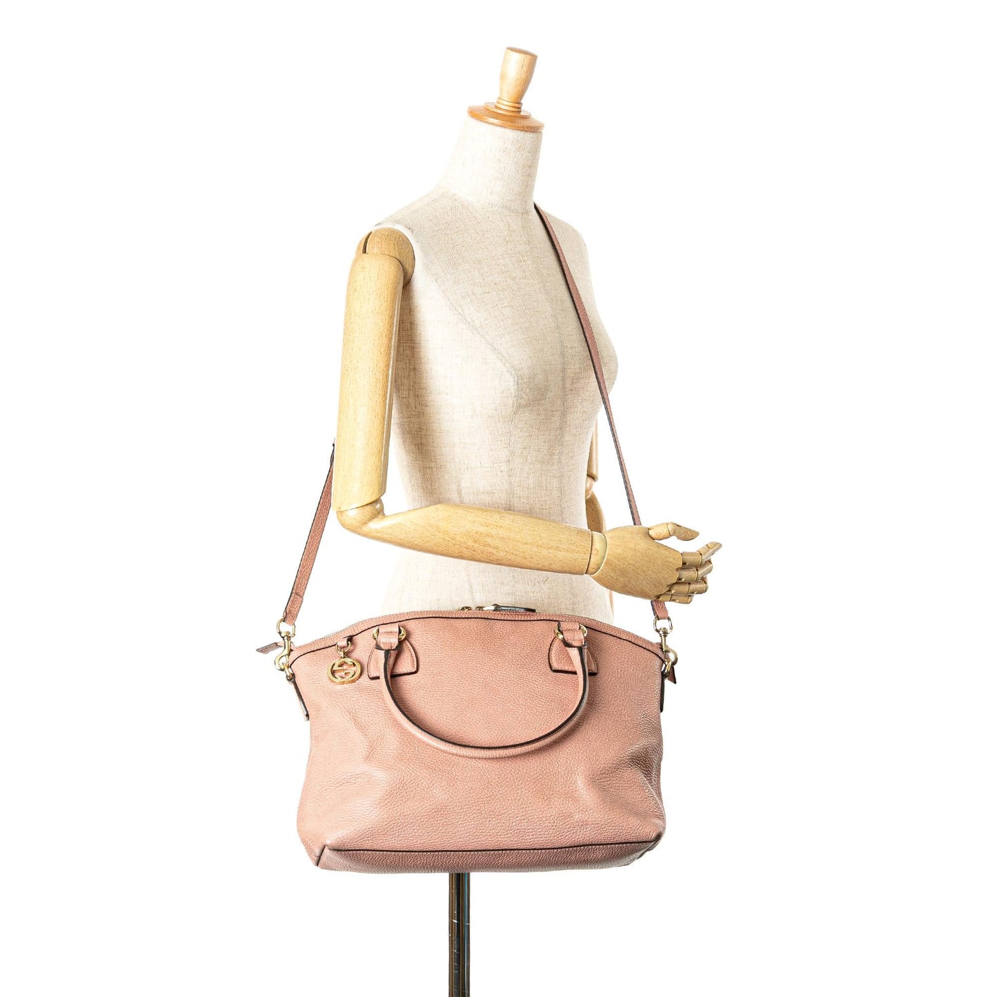 Gucci Medium Leather GG Charm Dome Satchel