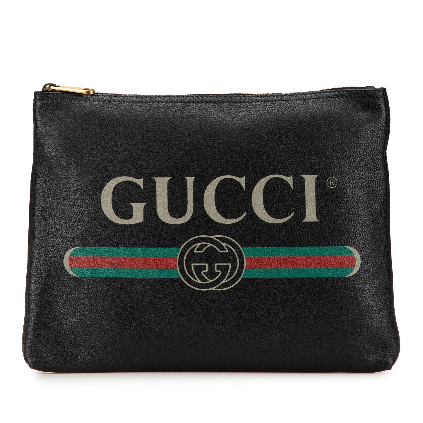 Gucci Medium Leather Logo Portfolio Clutch