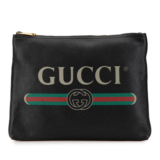 Gucci Medium Leather Logo Portfolio Clutch