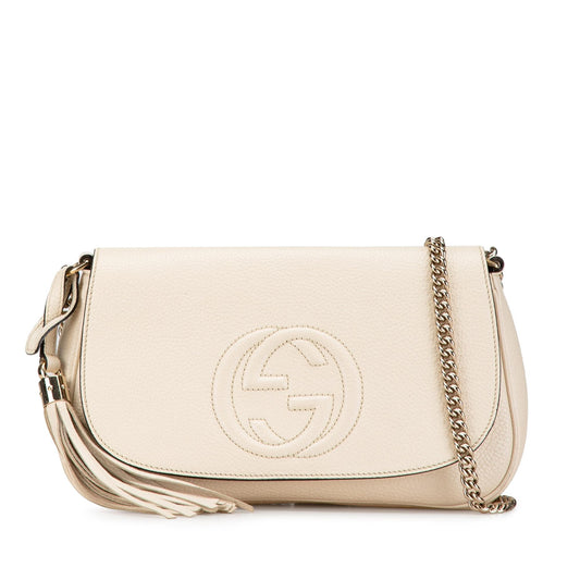 Gucci Medium Leather Soho Chain Flap Crossbody (SHG-4F65Xy)