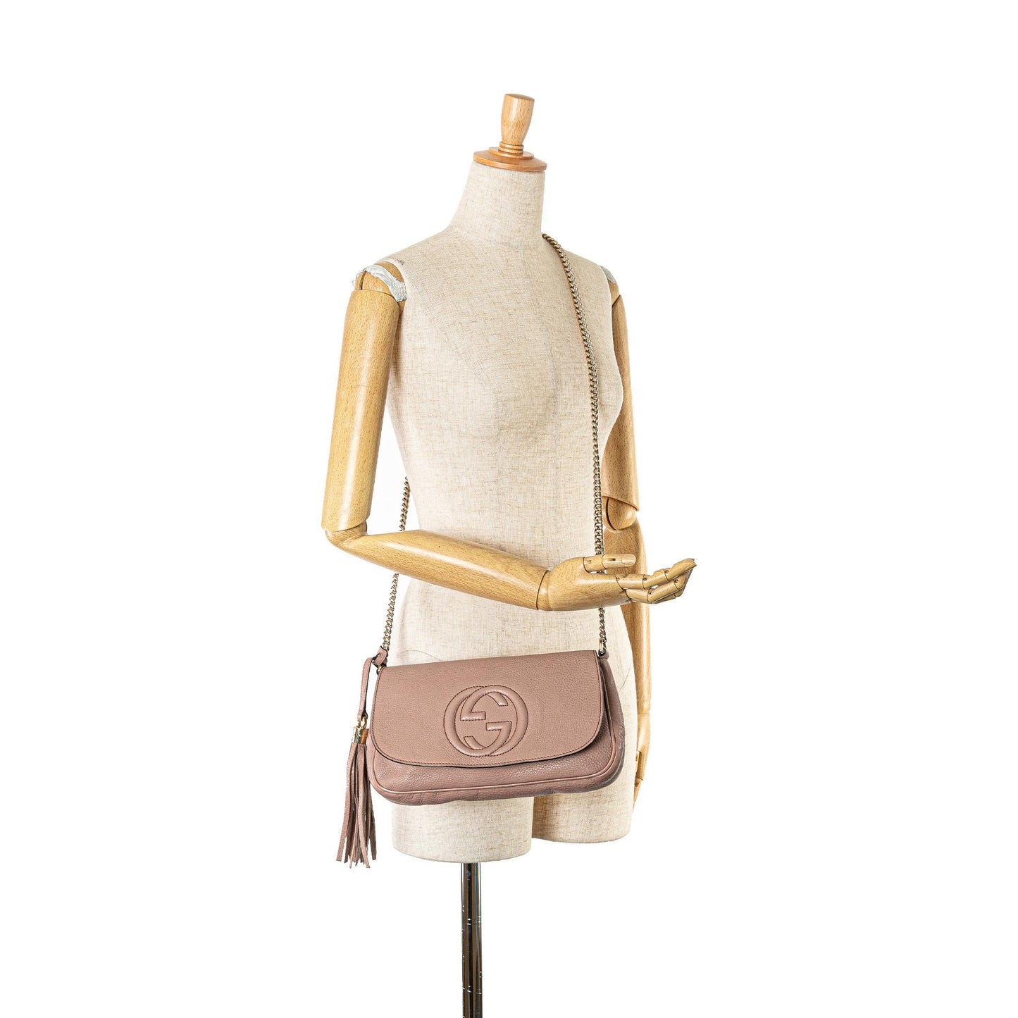 Gucci Medium Leather Soho Chain Flap Crossbody (SHG-GtzMZm)