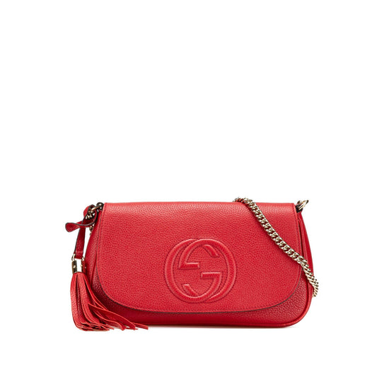 Gucci Medium Leather Soho Chain Flap Crossbody
