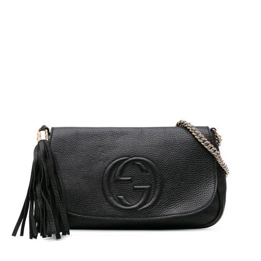 Gucci Medium Leather Soho Chain Flap Crossbody