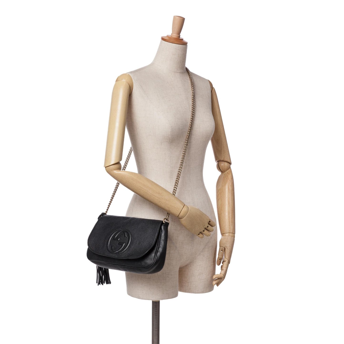 Gucci Medium Leather Soho Chain Flap Crossbody
