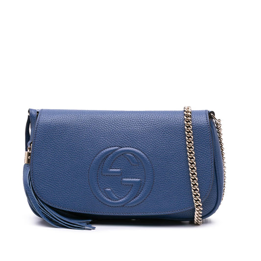 Gucci Medium Leather Soho Chain Flap Crossbody
