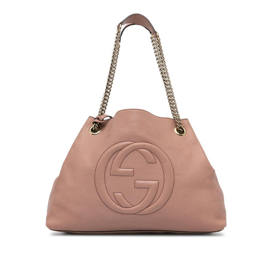Gucci Medium Leather Soho Chain Tote (SHG-tvx6E5)