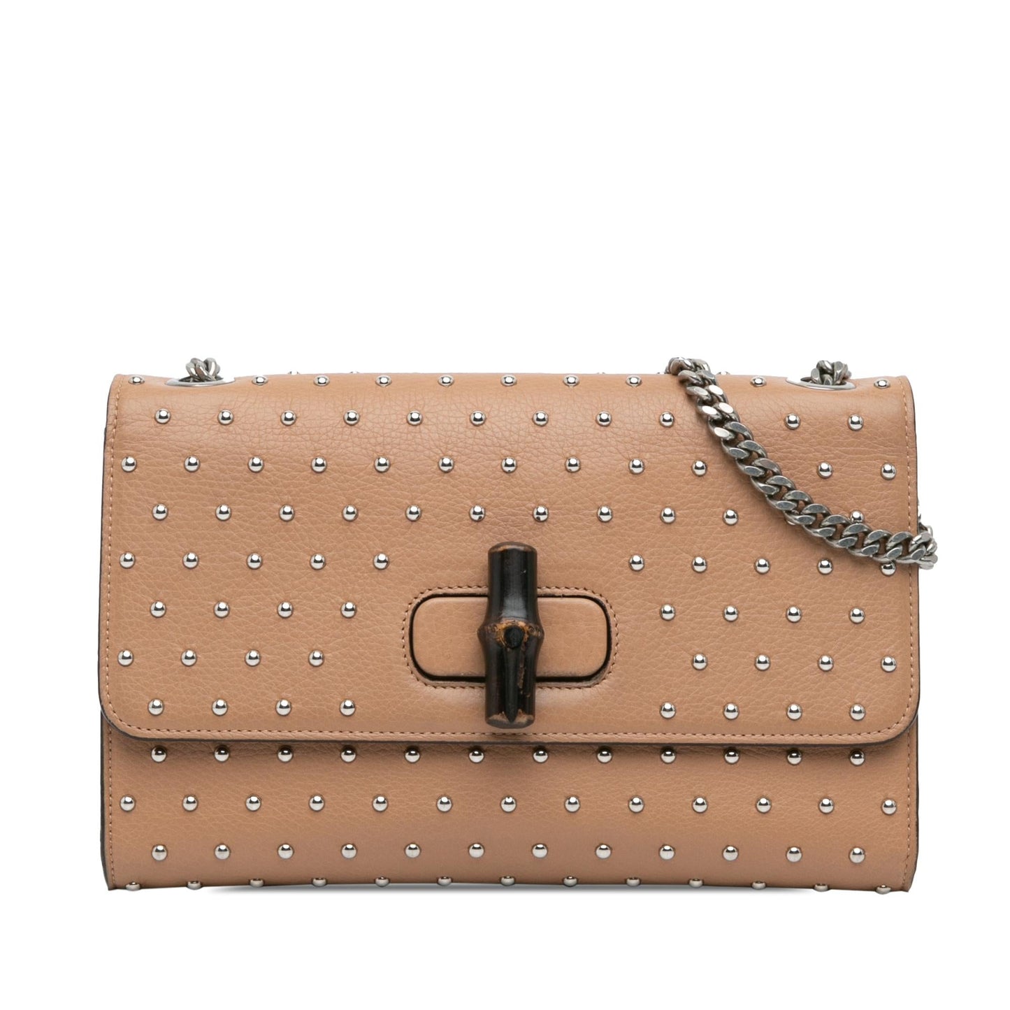 Gucci Medium Leather Studded Miss Bamboo Crossbody