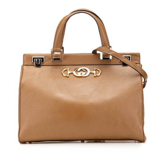 Gucci Medium Leather Zumi Top Handle Bag