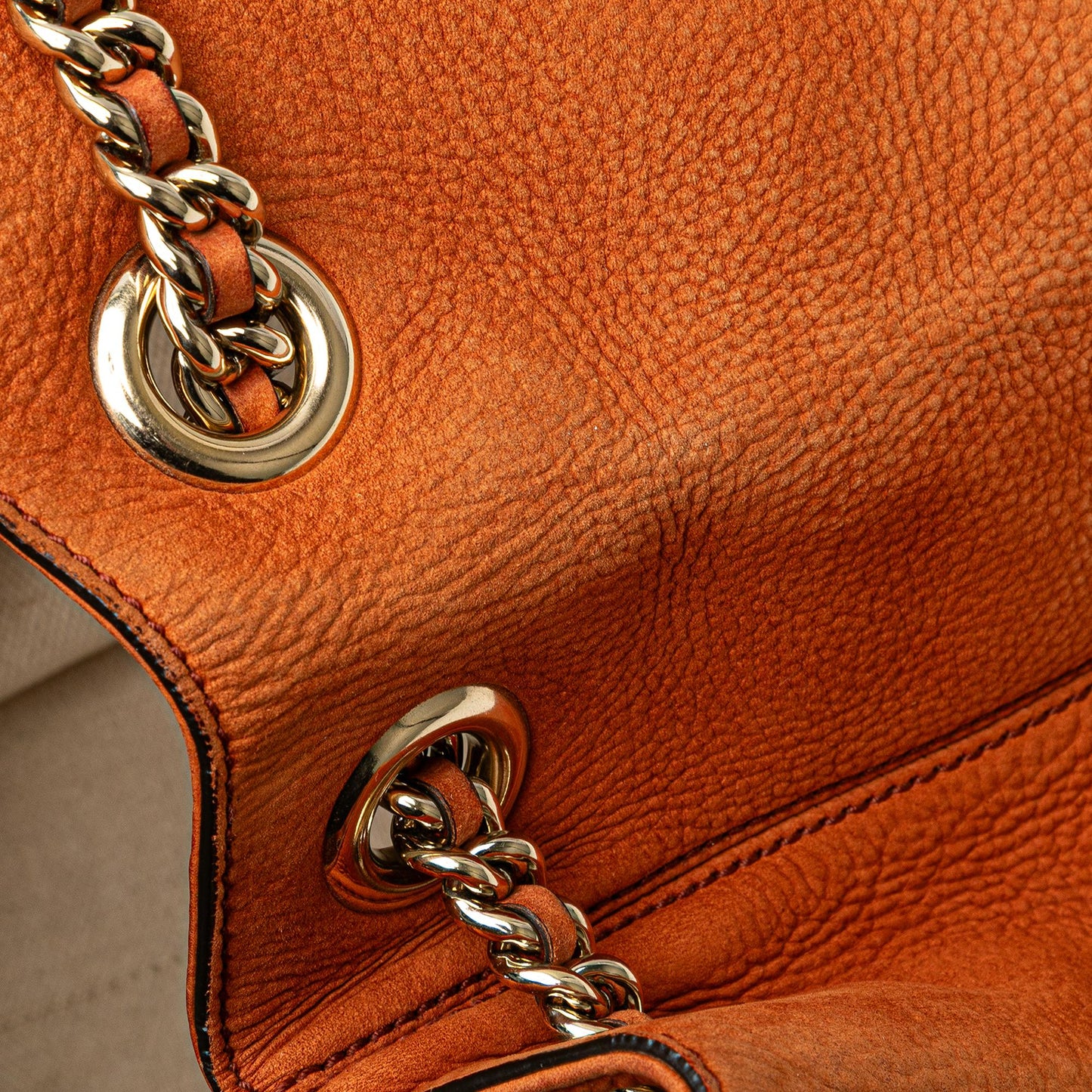 Gucci Medium Nubuck Leather Soho Chain Tote