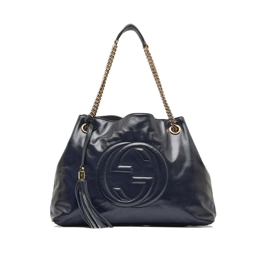 Gucci Medium Patent Soho Chain Tote (SHG-ln0QMk)