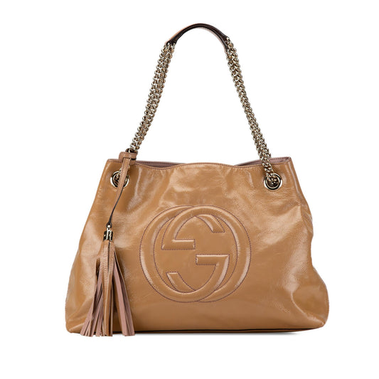 Gucci Medium Patent Soho Chain Tote (SHG-wf1hvh)